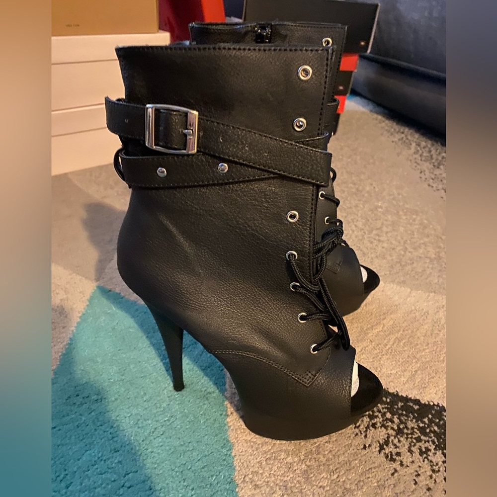 NBW. Pleaser stiletto boot. Black. Size 9. 6 inch heel.